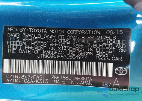 2016 Scion Im из США, поврежденный, VIN JTNKARJE8GJ504977